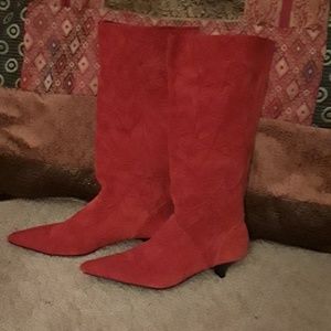 Hot Red Leather Boots
